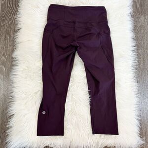Lululemon Womens Fast Free Crop Legging Size 6 Purple 19" Inseam Running Gym